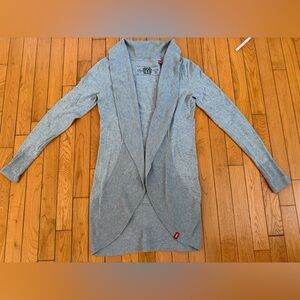 edc by Esprit Grey Waterfall Draped Open Front Cardigan - Size US 0 / XS